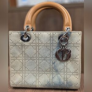 Lady Dior Studded Denim Bag